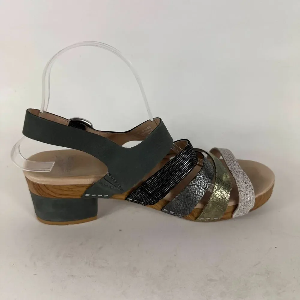 Dansko Maribeth Sandal Women's 9.5 Multicolor Leather Hook & Loop Open Toe